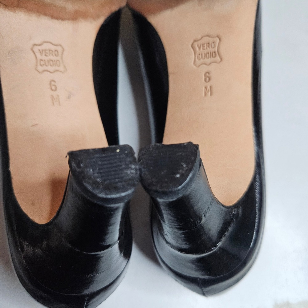 Vaneli Black Leather Pointed Toe Kitten Heel Pumps Womens Size 6M Vero Cuoio - Picture 9 of 16